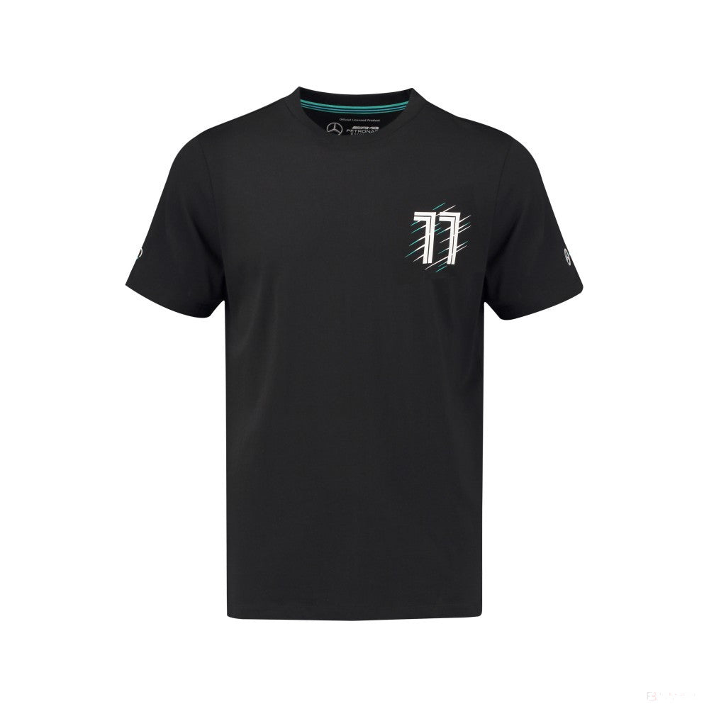 Mercedes T-shirt, Valtteri Bottas 77, Black, 2018
