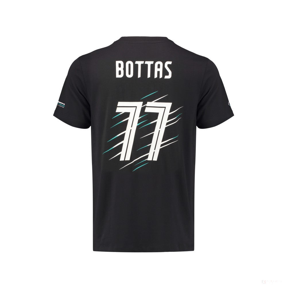 Mercedes T-shirt, Valtteri Bottas 77, Black, 2018