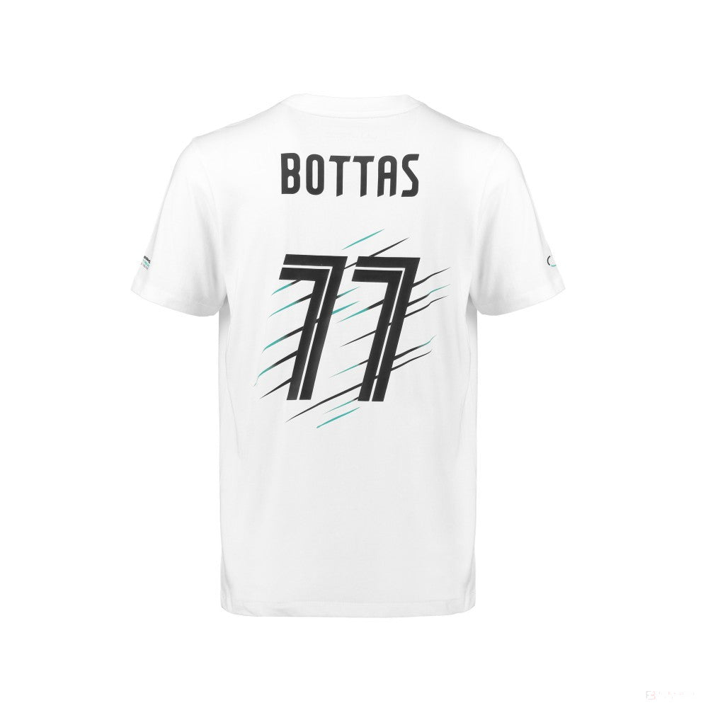 Mercedes T-shirt, Valtteri Bottas 77, White, 2018