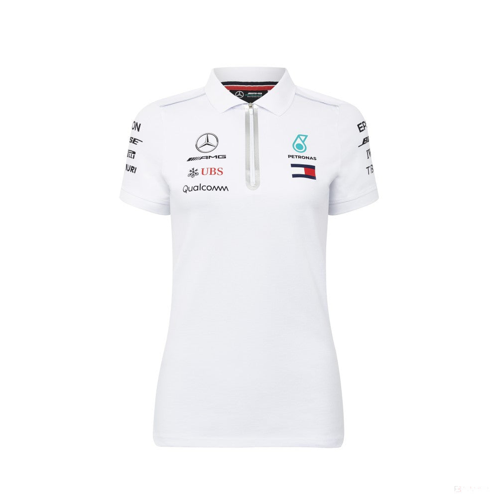 Mercedes Womens Polo, Team, White, 2018