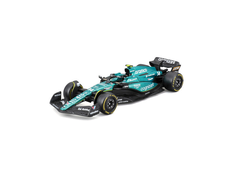 Aston Martin model car, AMR23, bburago, 1:43, Fernando Alonso #14, 2023