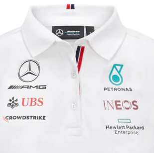 Mercedes Womens Polo, Team, White, 2021