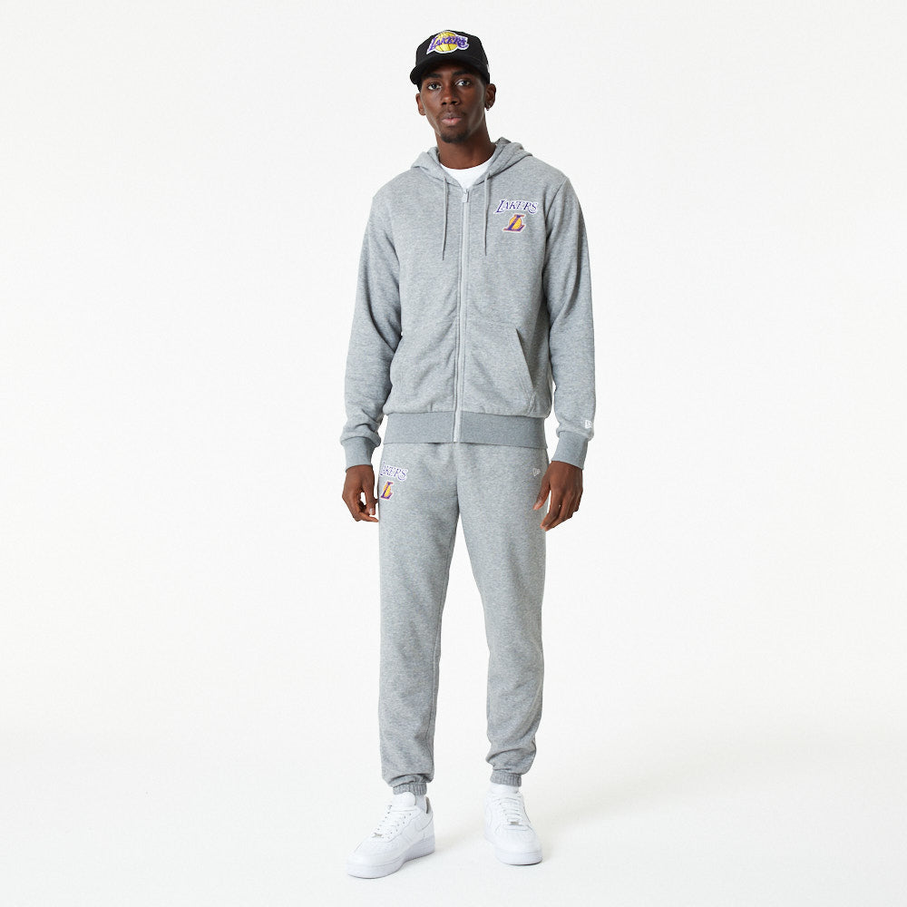 Los Angeles Lakers sweatshirt, hooded, fullzip, New Era, grey
