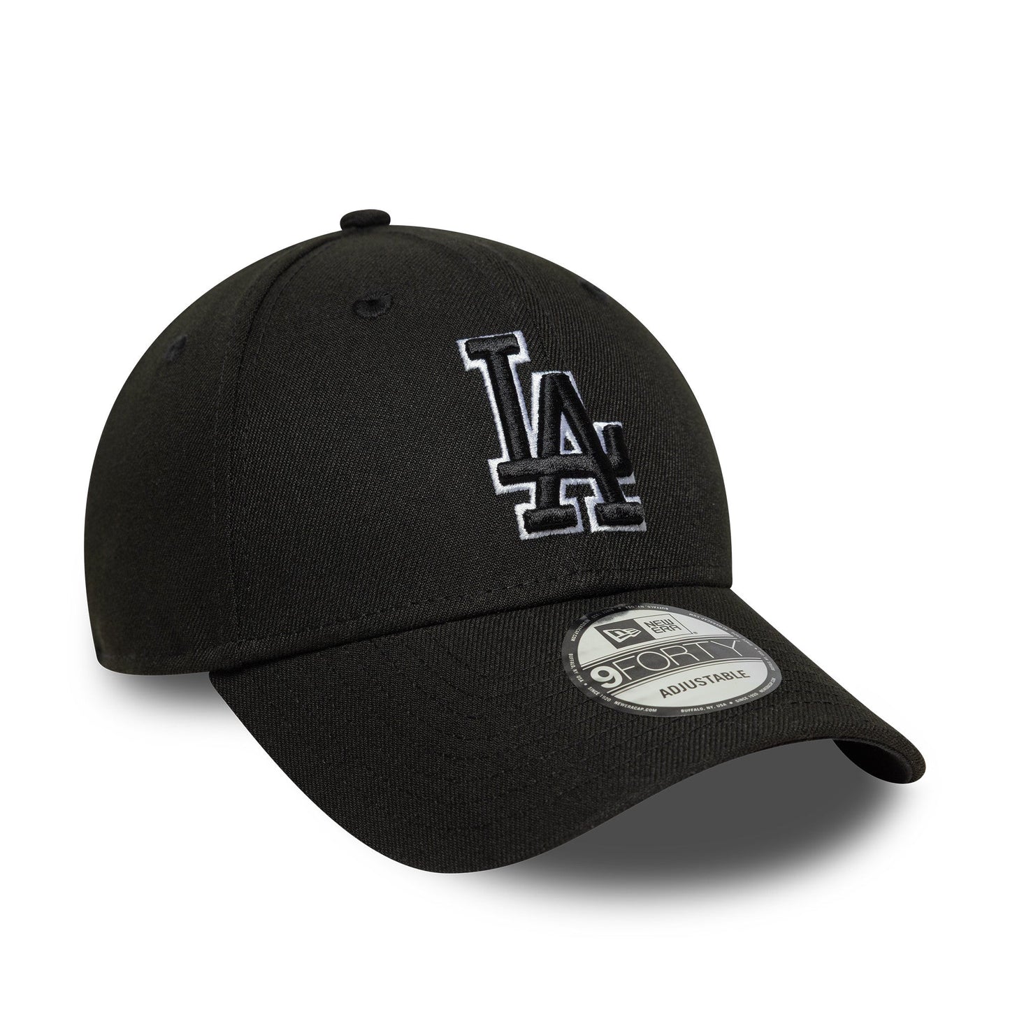 Los Angeles Dodgers cap, pop outline, New Era, 9FORTY, black
