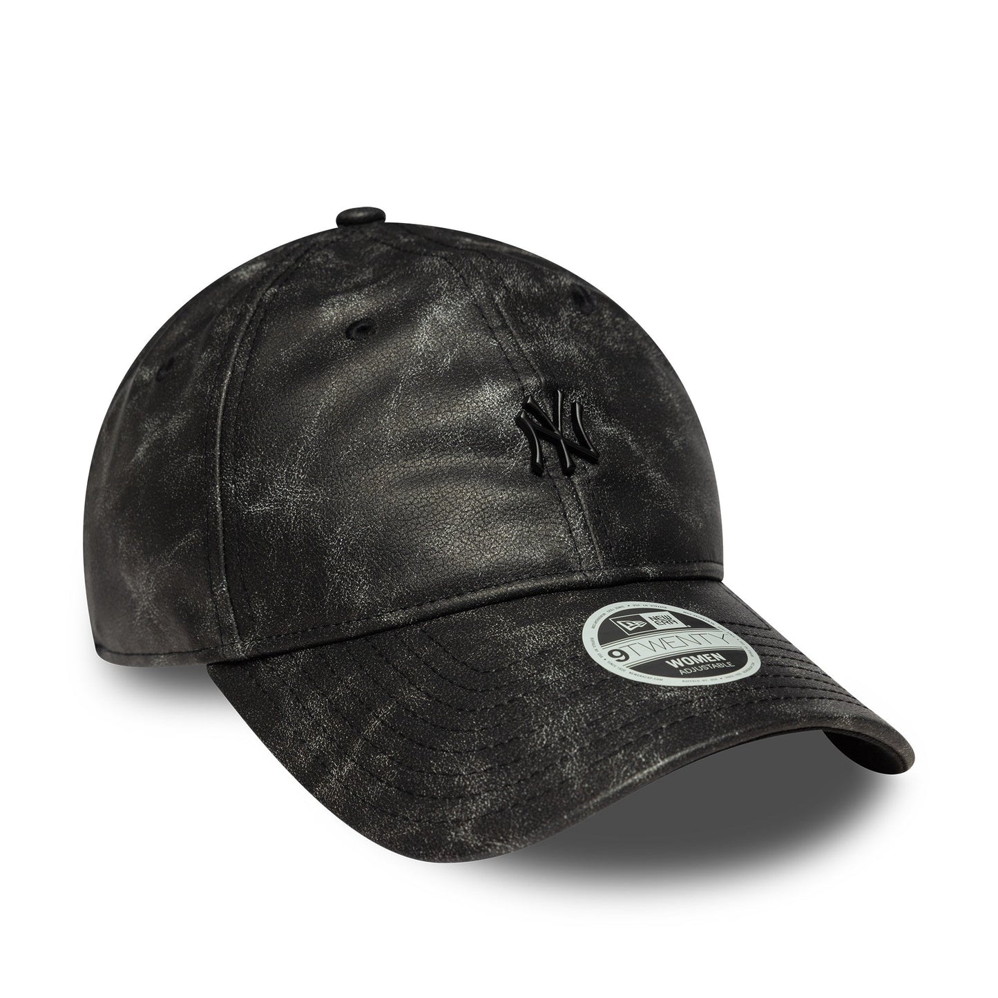 New York Yankees cap, worn PU, New York Yankees, 9TWENTY, plain, black