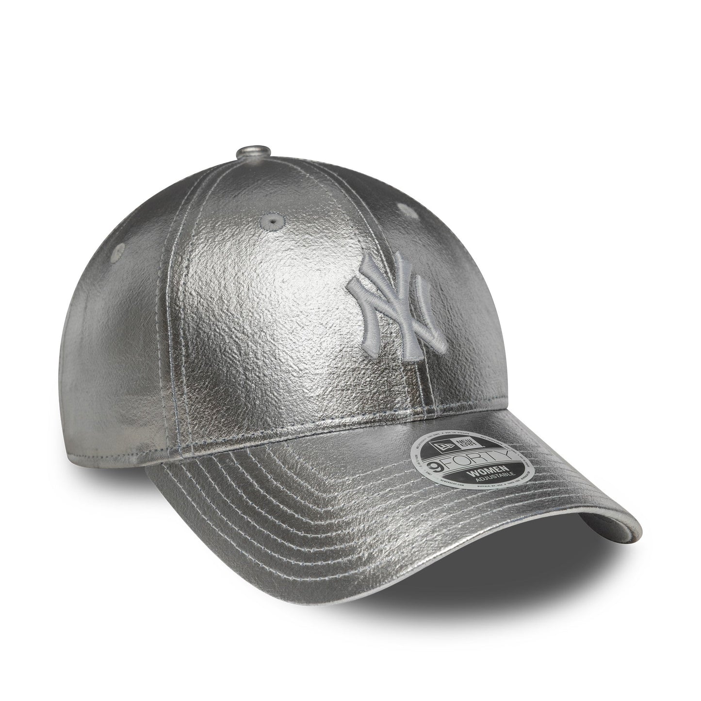 New York Yankees cap, metallic, New Era, 9FORTY, women, silver