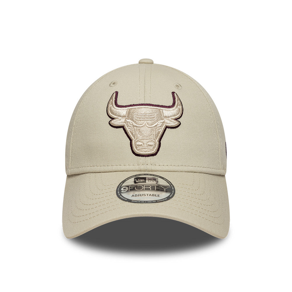 Chicago Bulls cap, TEAM OUTLINE pin, 9FORTY, grey
