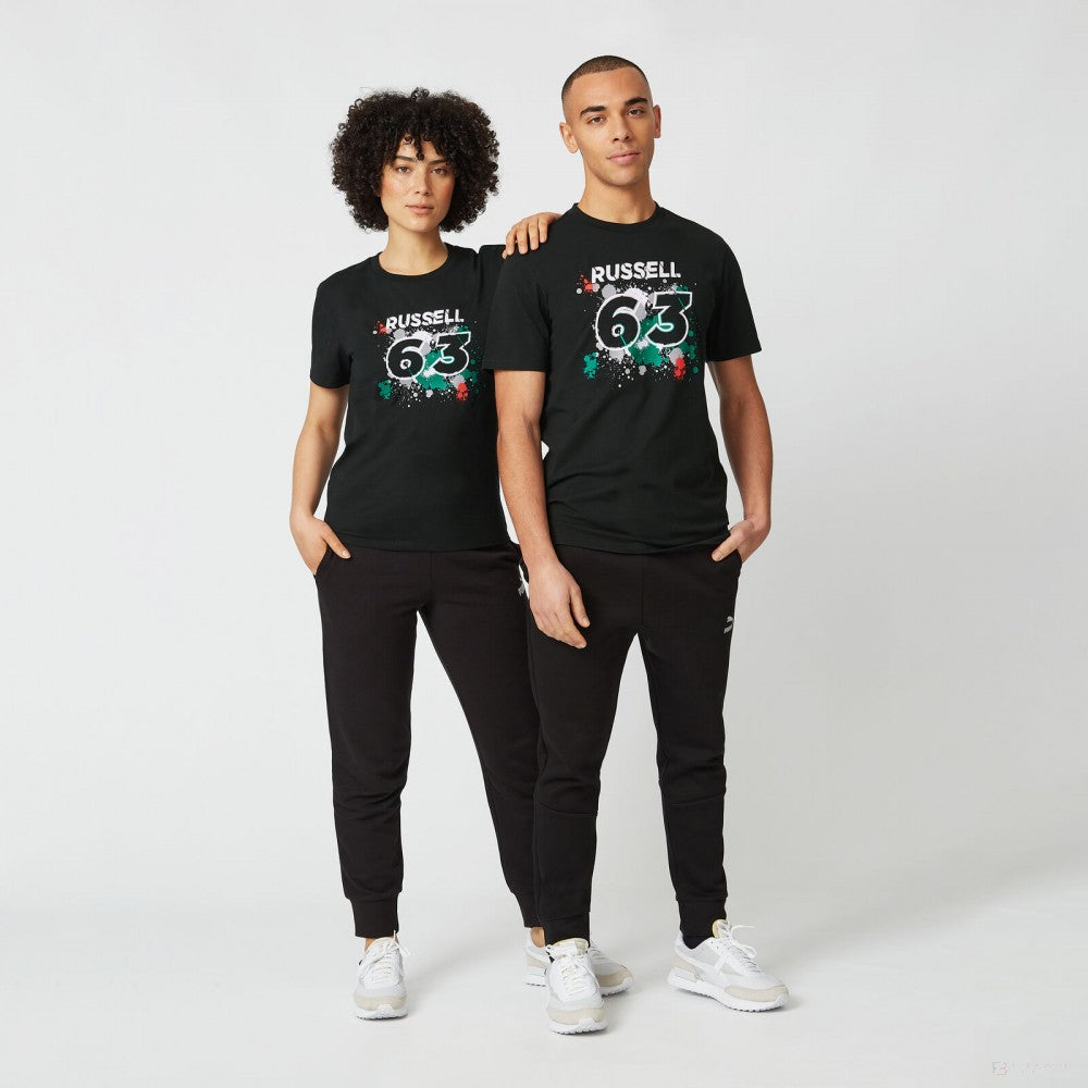 Mercedes George Russell T-Shirt, GEORGE #63, Black, 2022