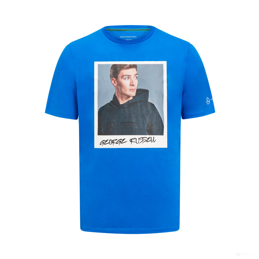 Mercedes George Russell Portrait Tee, Blue