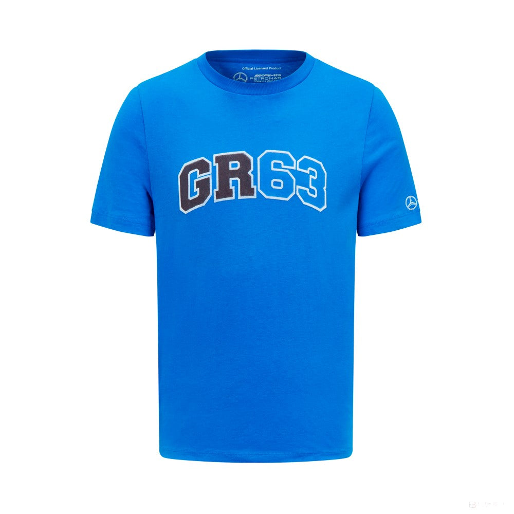Mercedes Mens George Russell Logo Tee, Blue