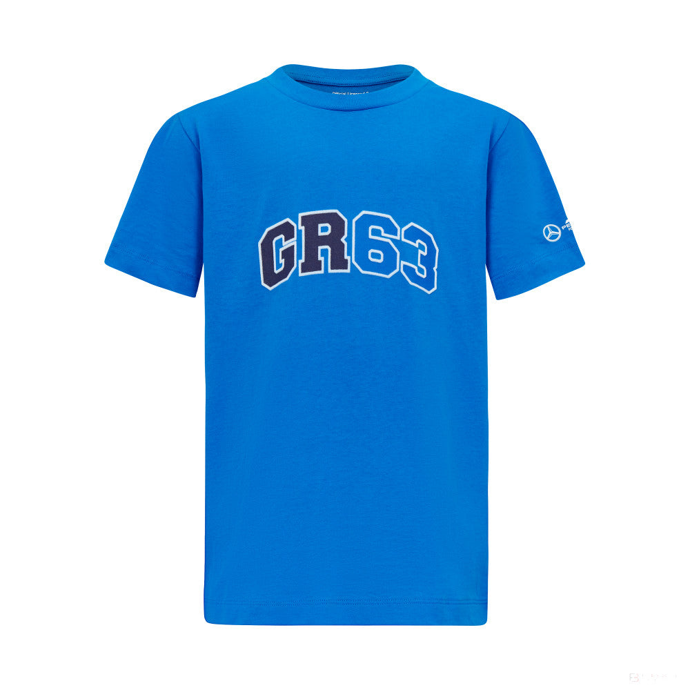 Mercedes Kids George Russell Logo Tee, Blue