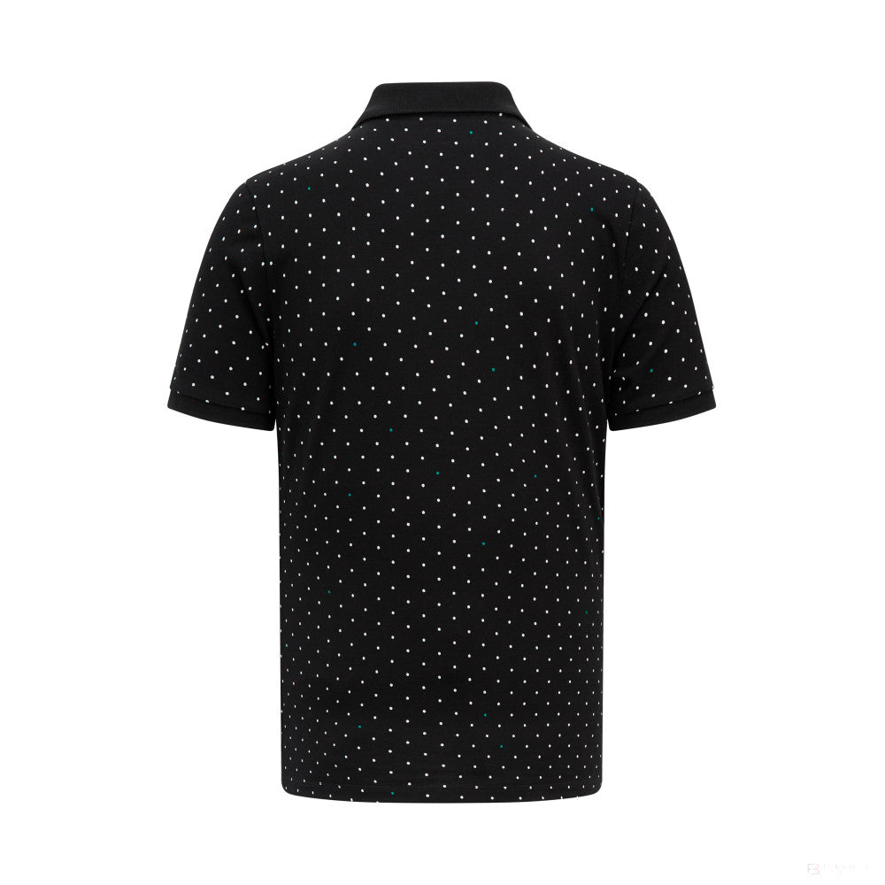 Mercedes Mens Polka Dot Polo, Black