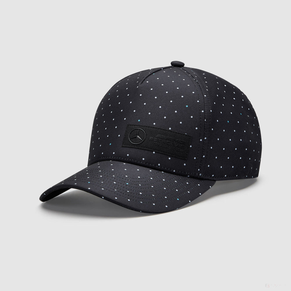 Mercedes Polka Dot Cap, Black