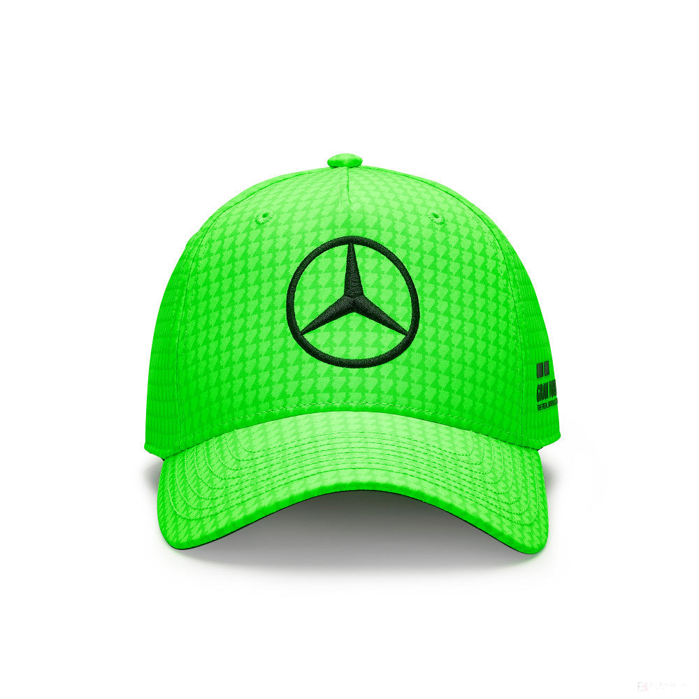 Mercedes Team Lewis Hamilton Col Driver Baseball Cap, Neon Green, 2023
