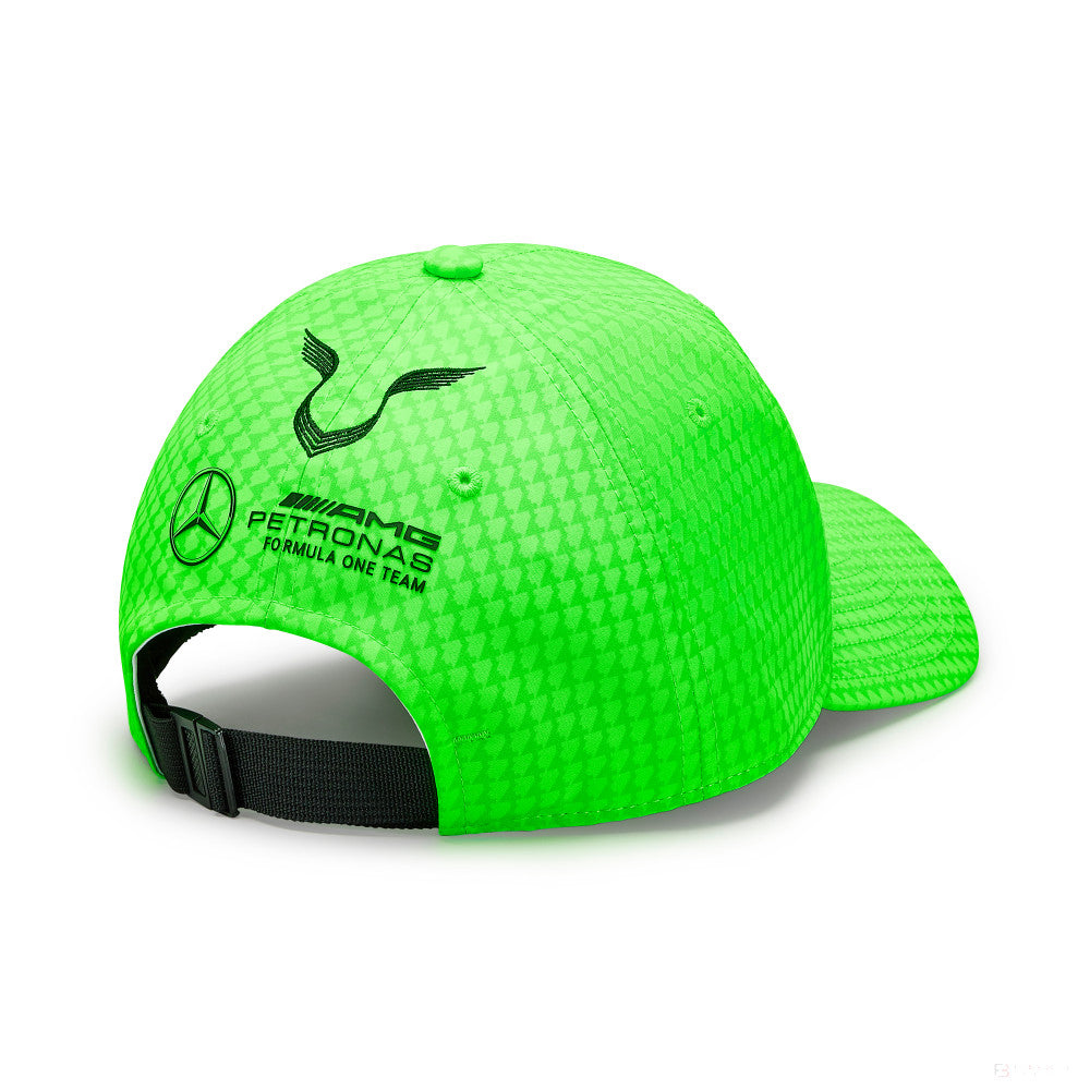 Mercedes Team Lewis Hamilton Col Driver Baseball Cap, Neon Green, 2023