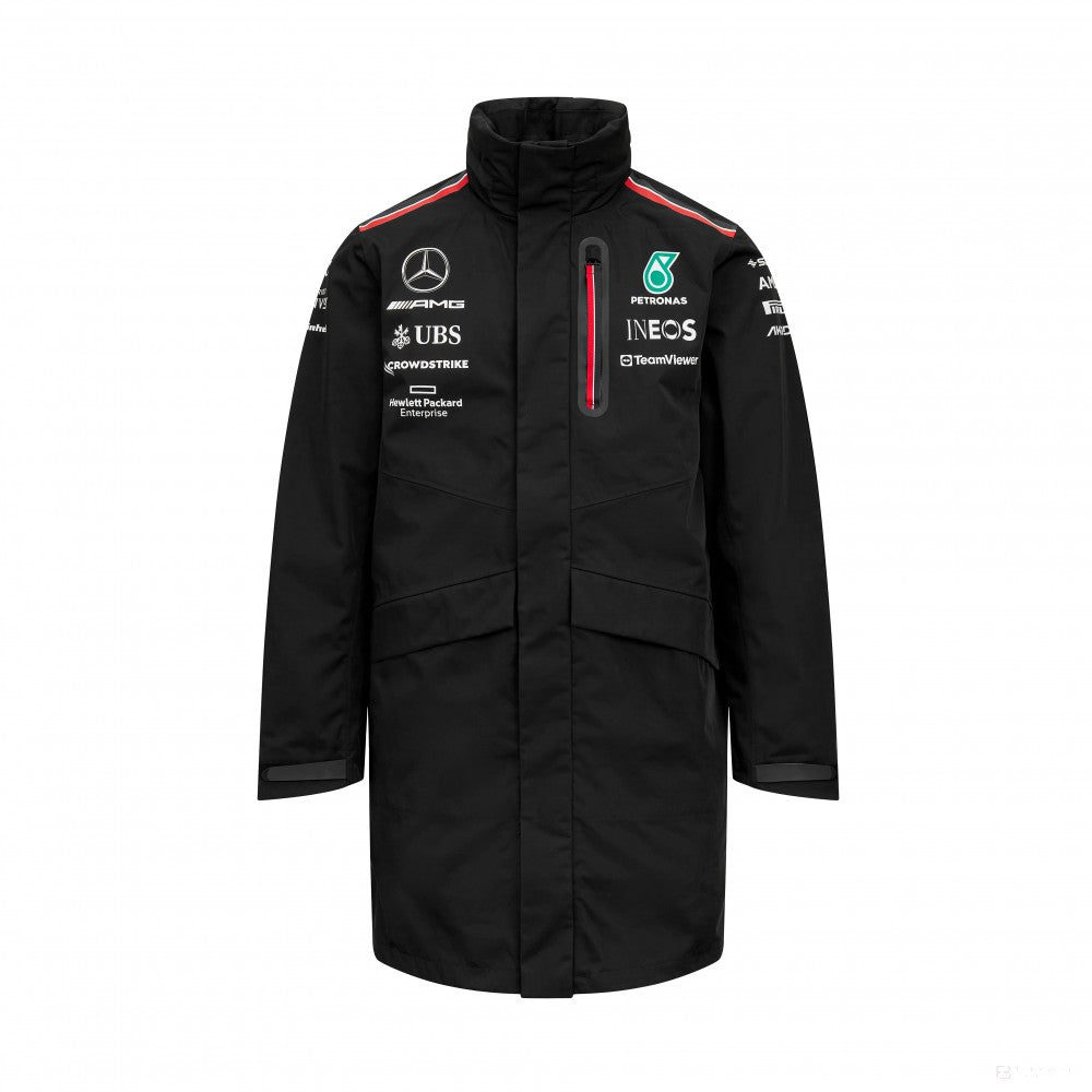 Mercedes Team Mens Rain Jacket, Black, 2023