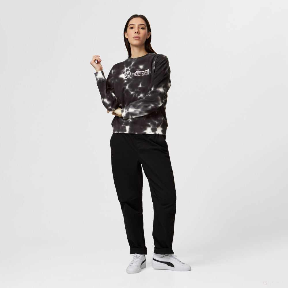 Mercedes Womens Tie Dye Crew, Grey