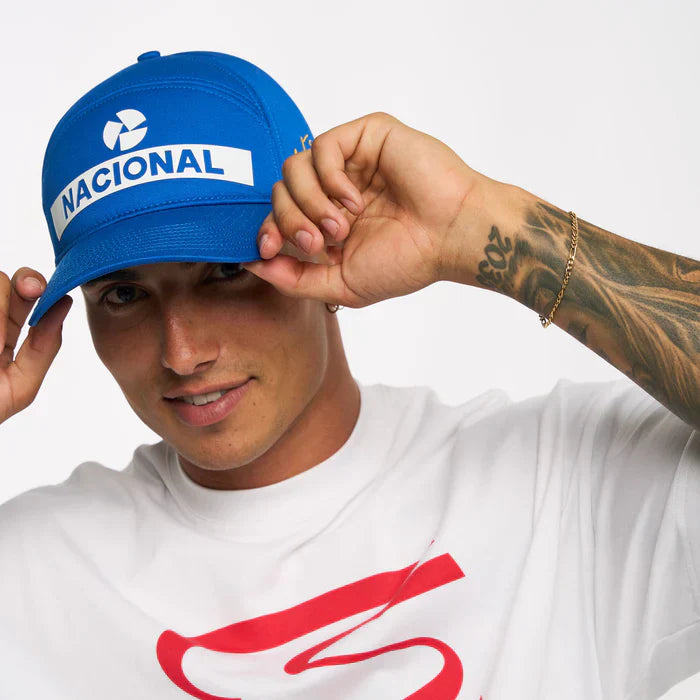 Ayrton Senna cap, Nacional, vintage, washed, blue