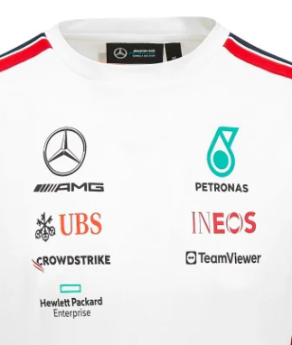 Mercedes Team Mens Driver Tee, White, 2023