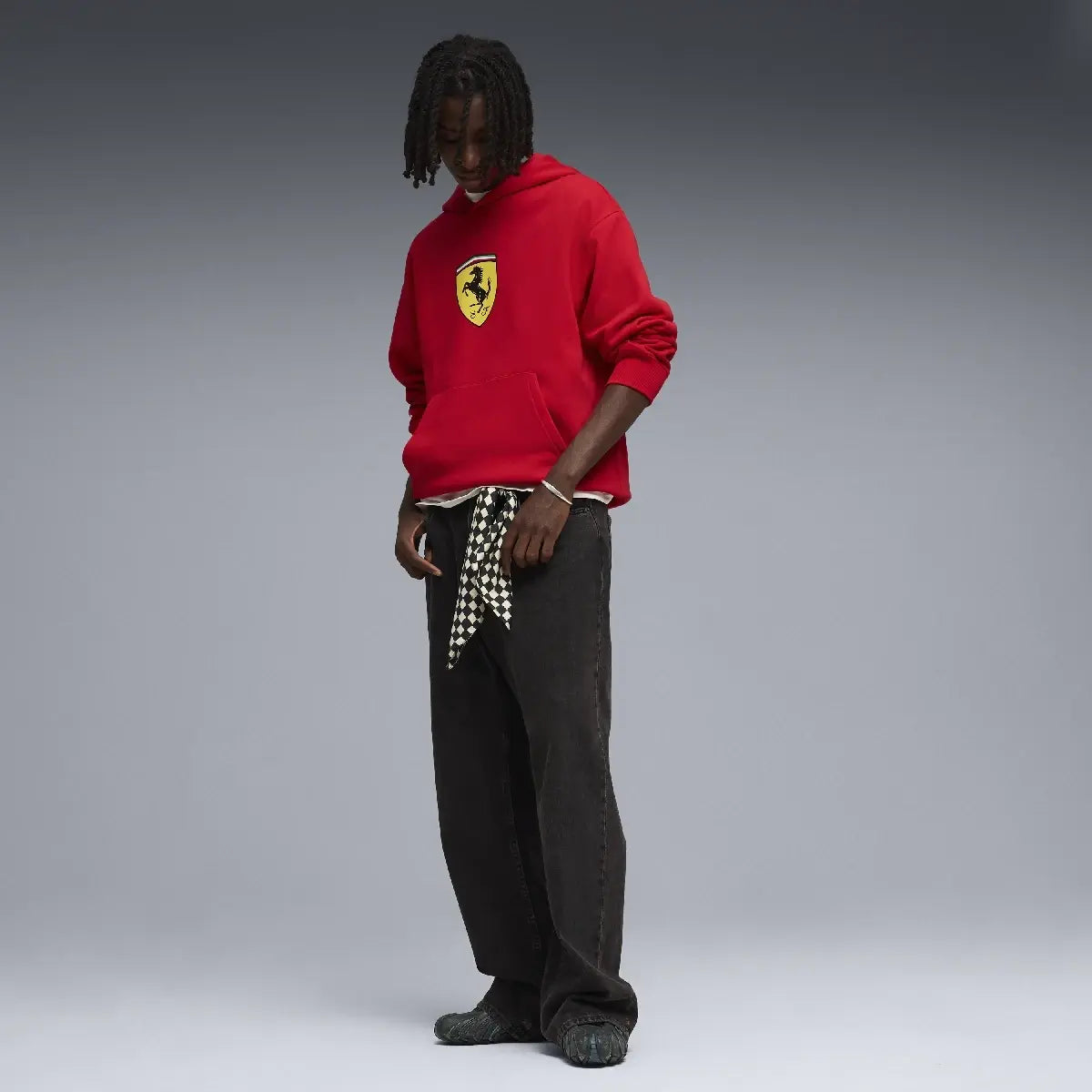 Ferrari hoodie, shield, red
