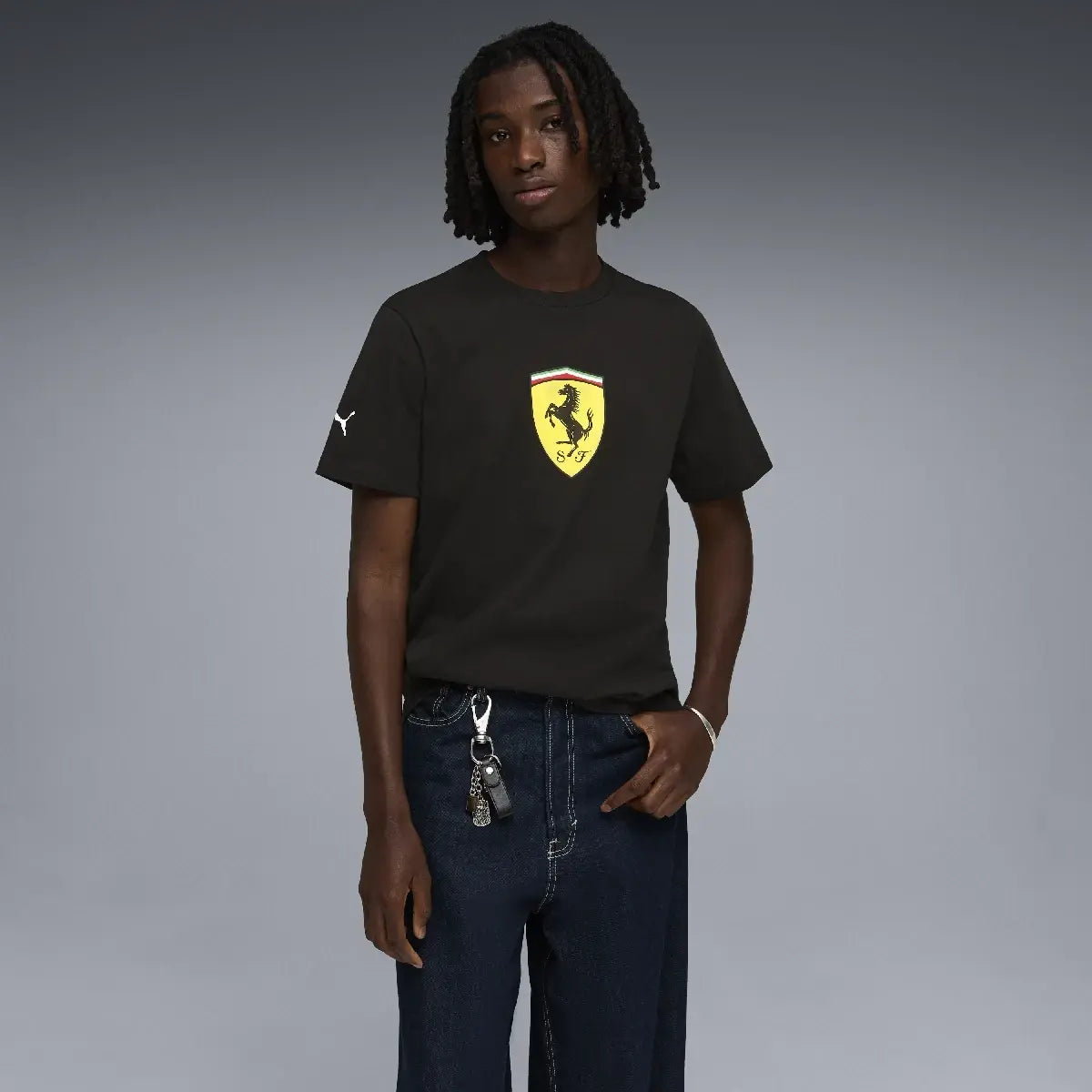 Ferrari t-shirt, colored shield, black