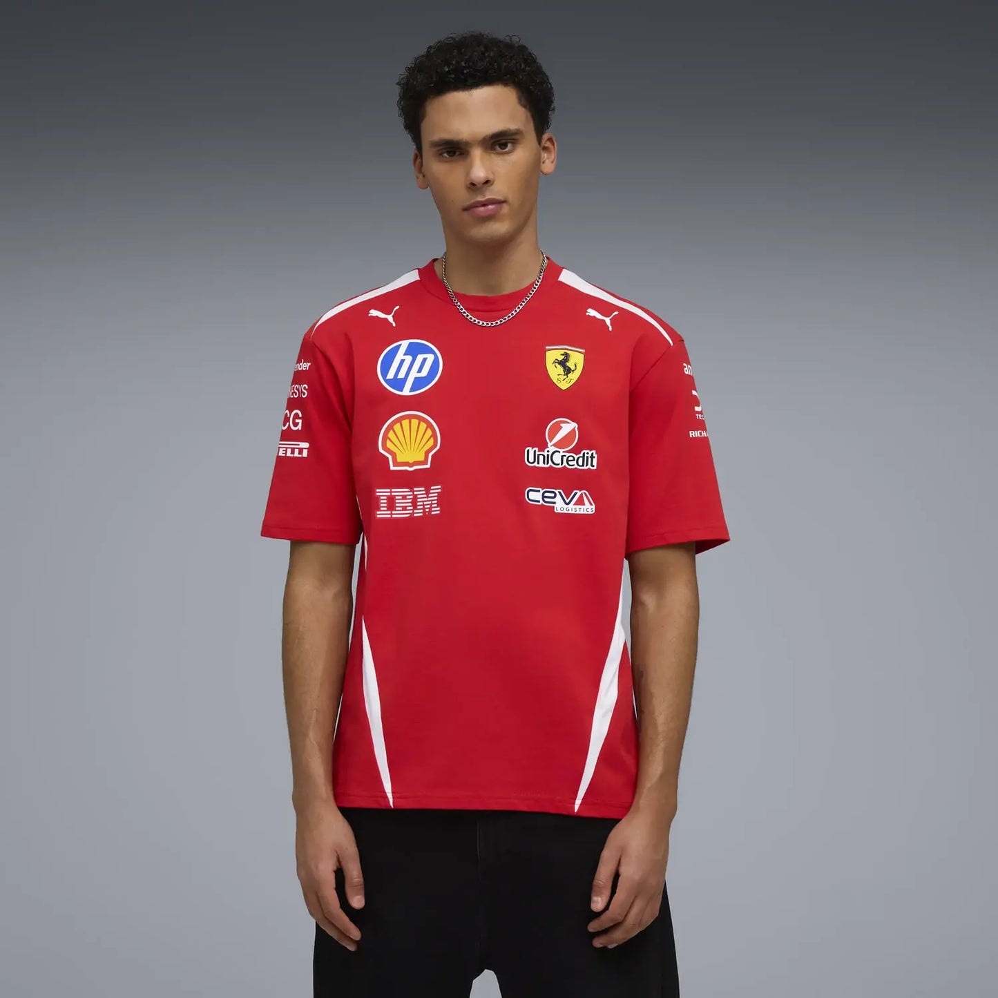 Ferrari t-shirt, team, drivers authentic, red, 2026