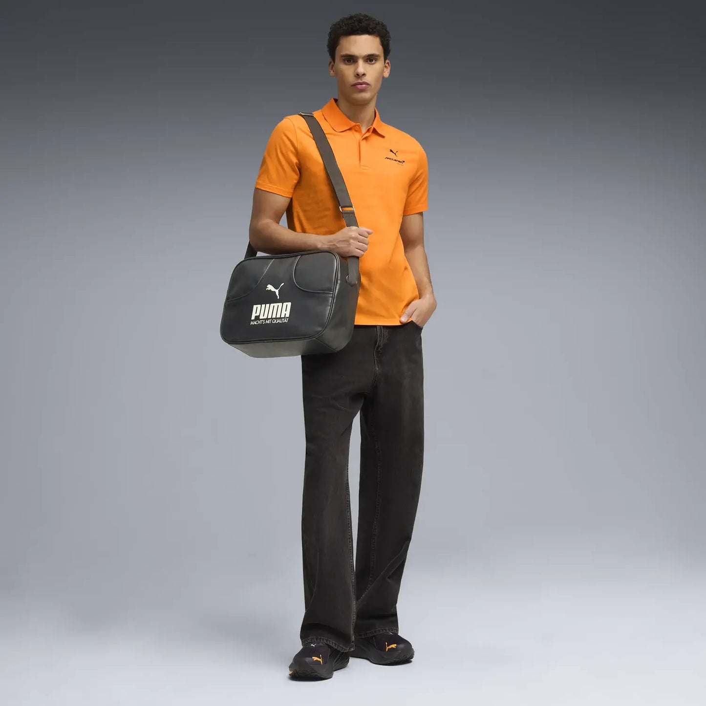McLaren polo, small logo, papaya
