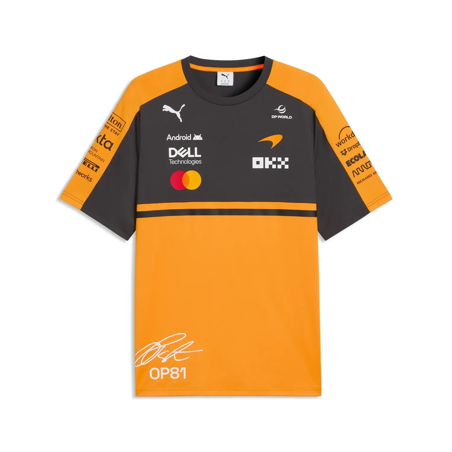 McLaren t-shirt, team, Oscar Piastri, papaya, 2026