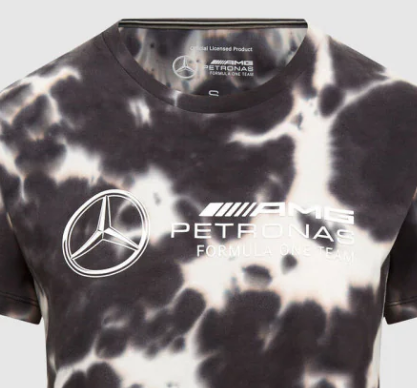 Mercedes Womens Tie Dye Tee, Grey