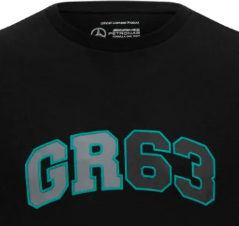 Mercedes Mens George Russell Logo Tee, Black