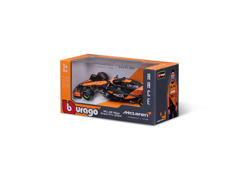 McLaren model car, bburago, Oscar Piastri, 1:43, #4, MCL38