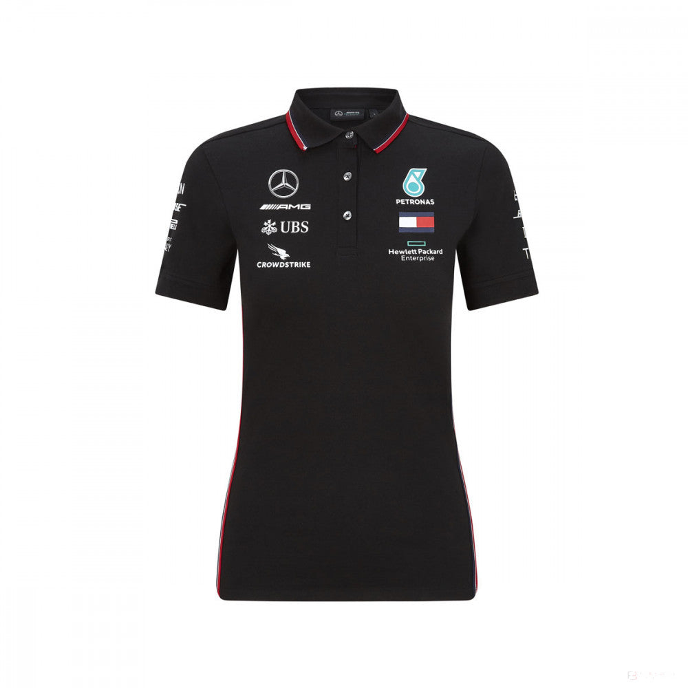 Mercedes Womens Polo, Team, Black, 2020
