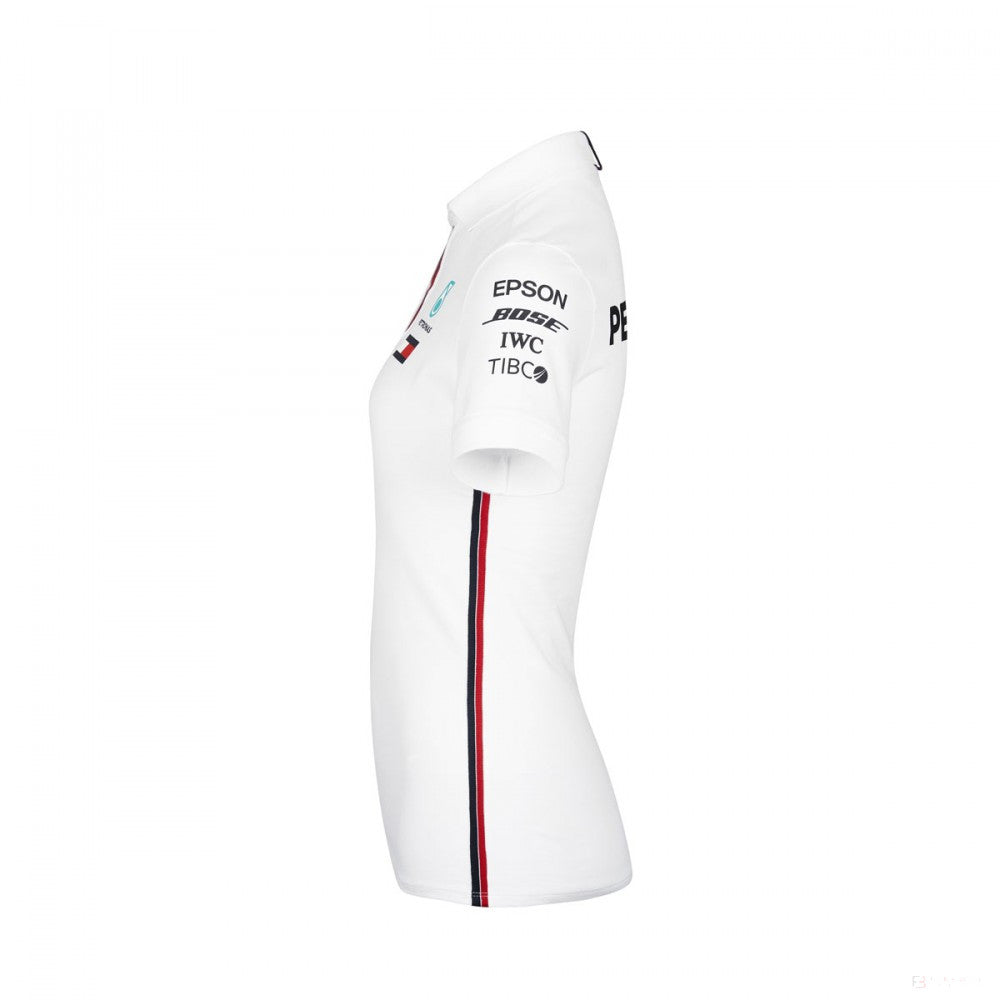 Mercedes Womens Polo, Team, White, 2019