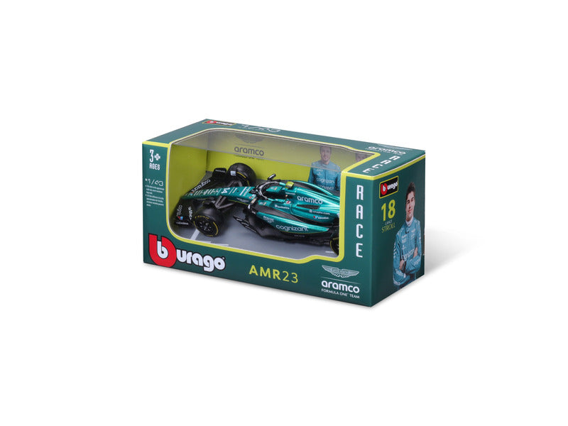 Aston Martin model car, AMR23, bburago, 1:43, Fernando Alonso #14, 2023