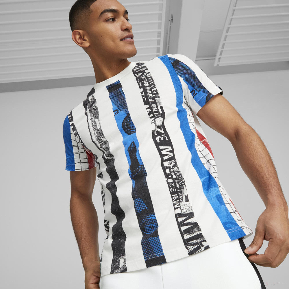 BMW MMS Striped Tee PUMA White-AOP