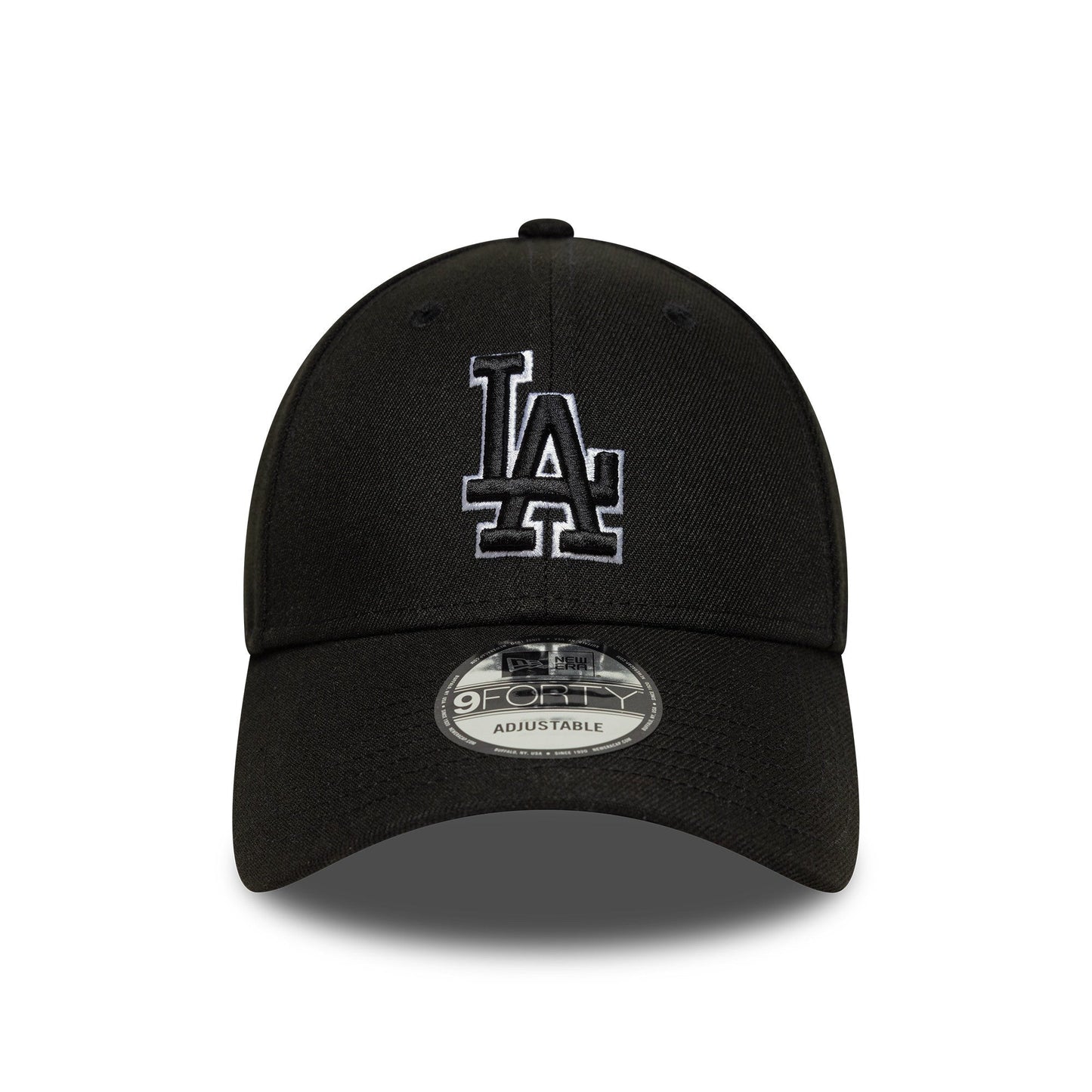 Los Angeles Dodgers cap, pop outline, New Era, 9FORTY, black