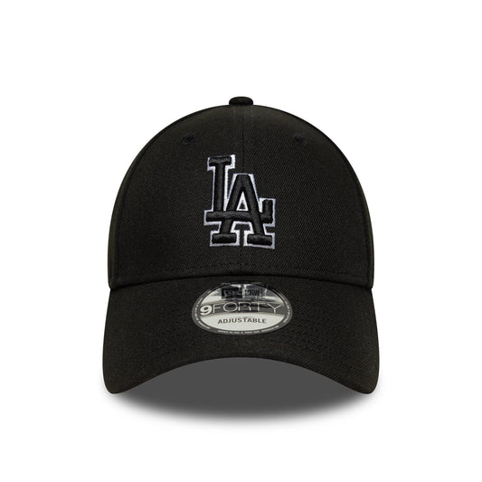 Los Angeles Dodgers cap, pop outline, New Era, 9FORTY, black