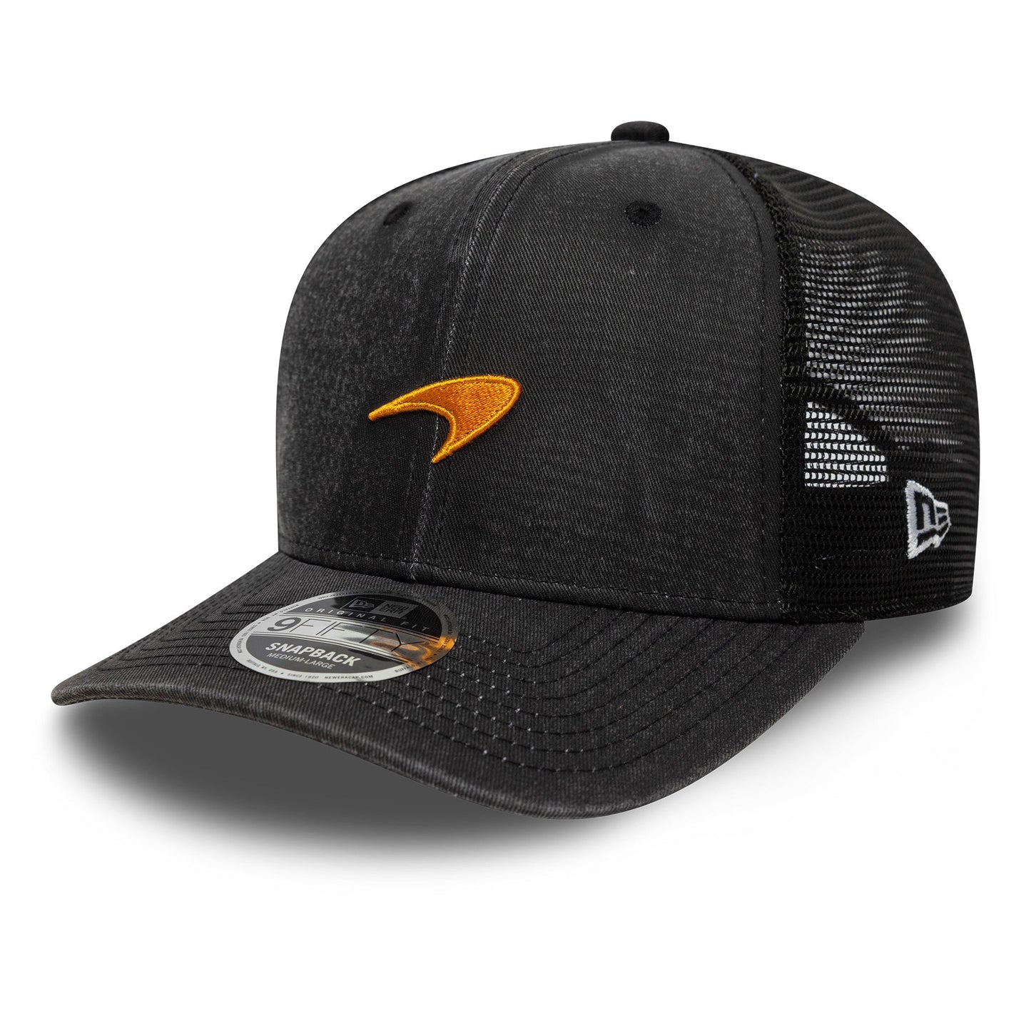 Mclaren cap, trucker, washed, New Era, 9FORTY, black