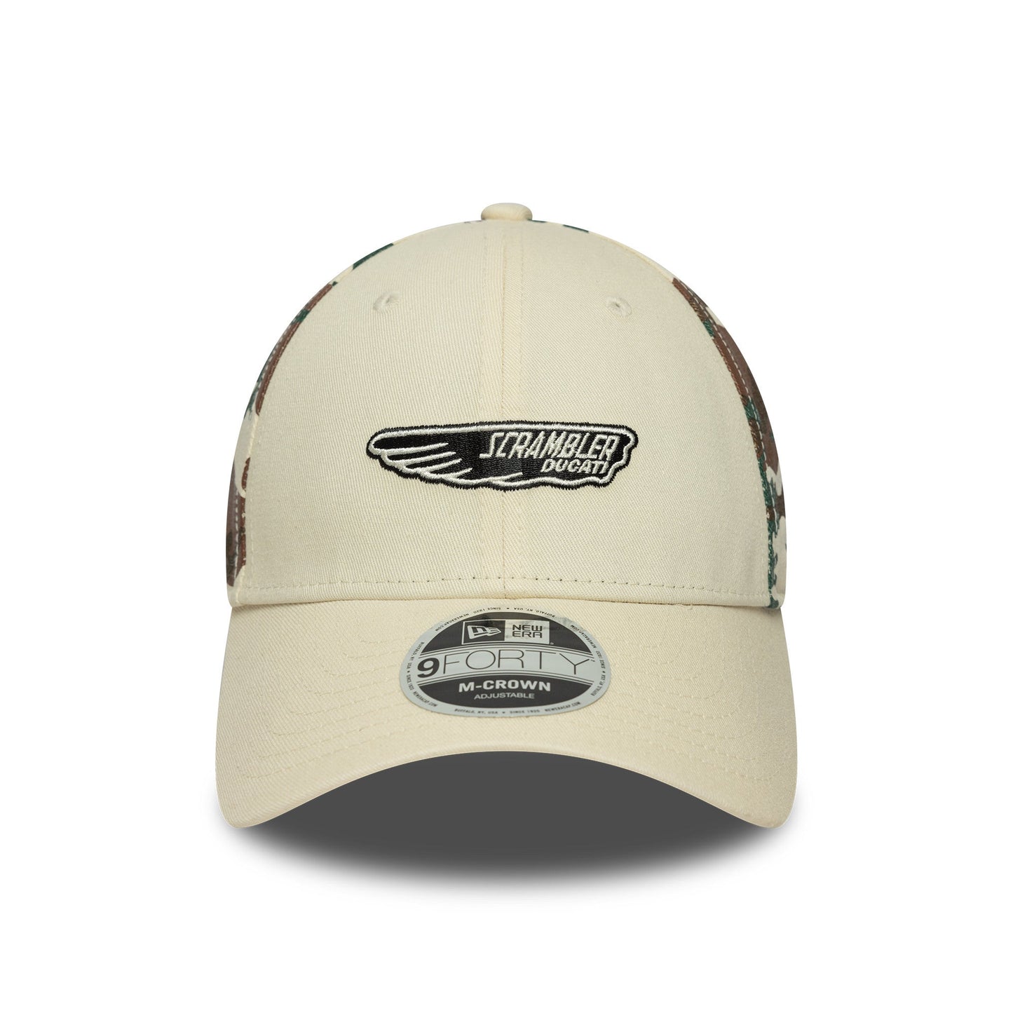 Ducati cap, scrambler camo, New Era, 9FORTY, beige