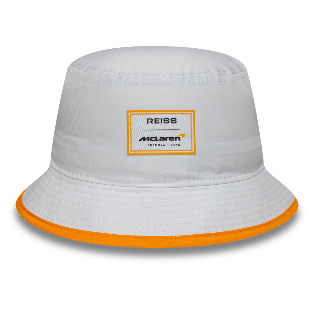 McLaren x Reiss bucket hat, seasonal, tapered, New Era, 9FORTY, white