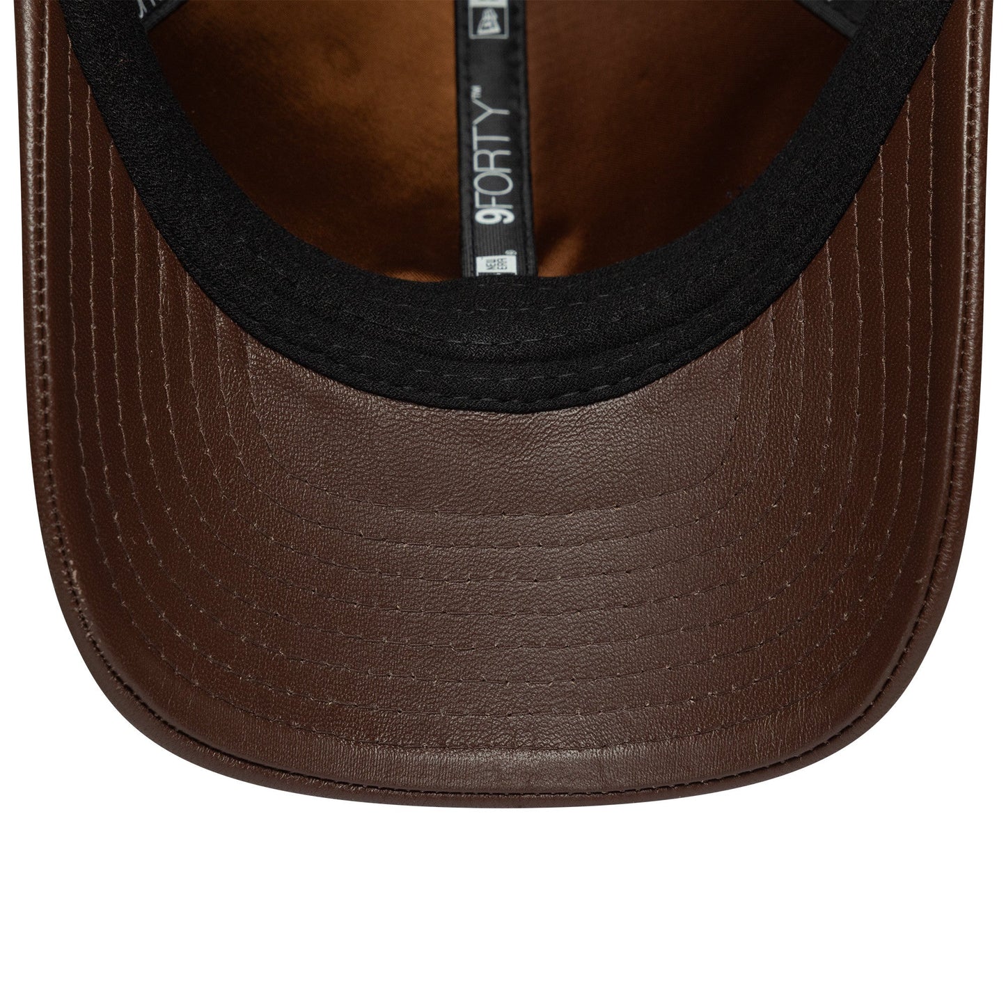 New York Yankees cap, leather, New Era, 9FORTY, plain, brown