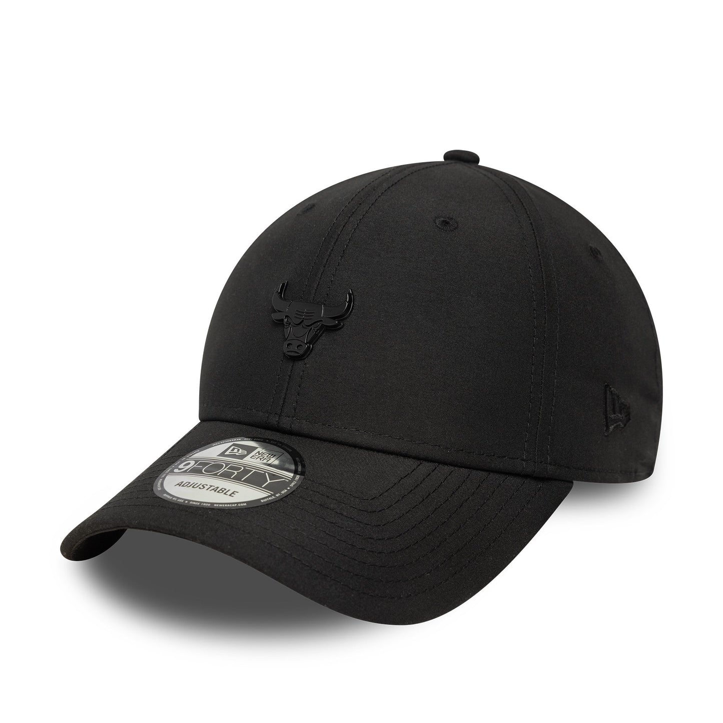Chicago Bulls cap, NBA pin, New Era 9FORTY, black