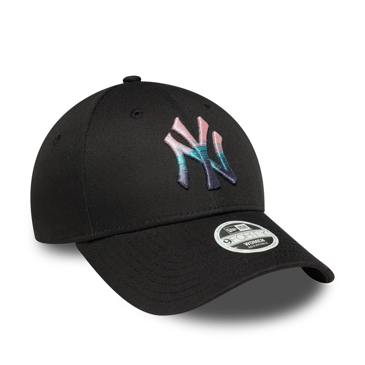 New York Yankees cap, metallic logo, 9FORTY, black