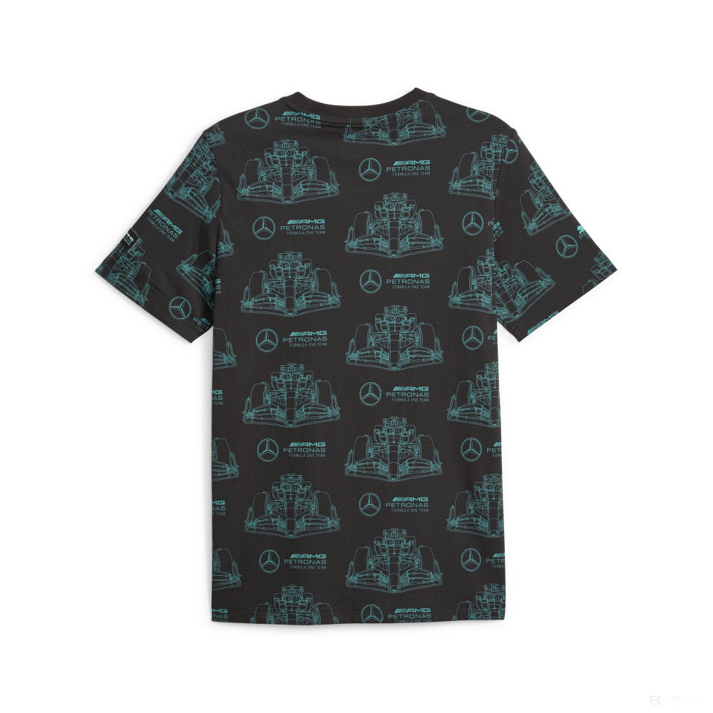 Mercedes t-shirt, AOP logo, black