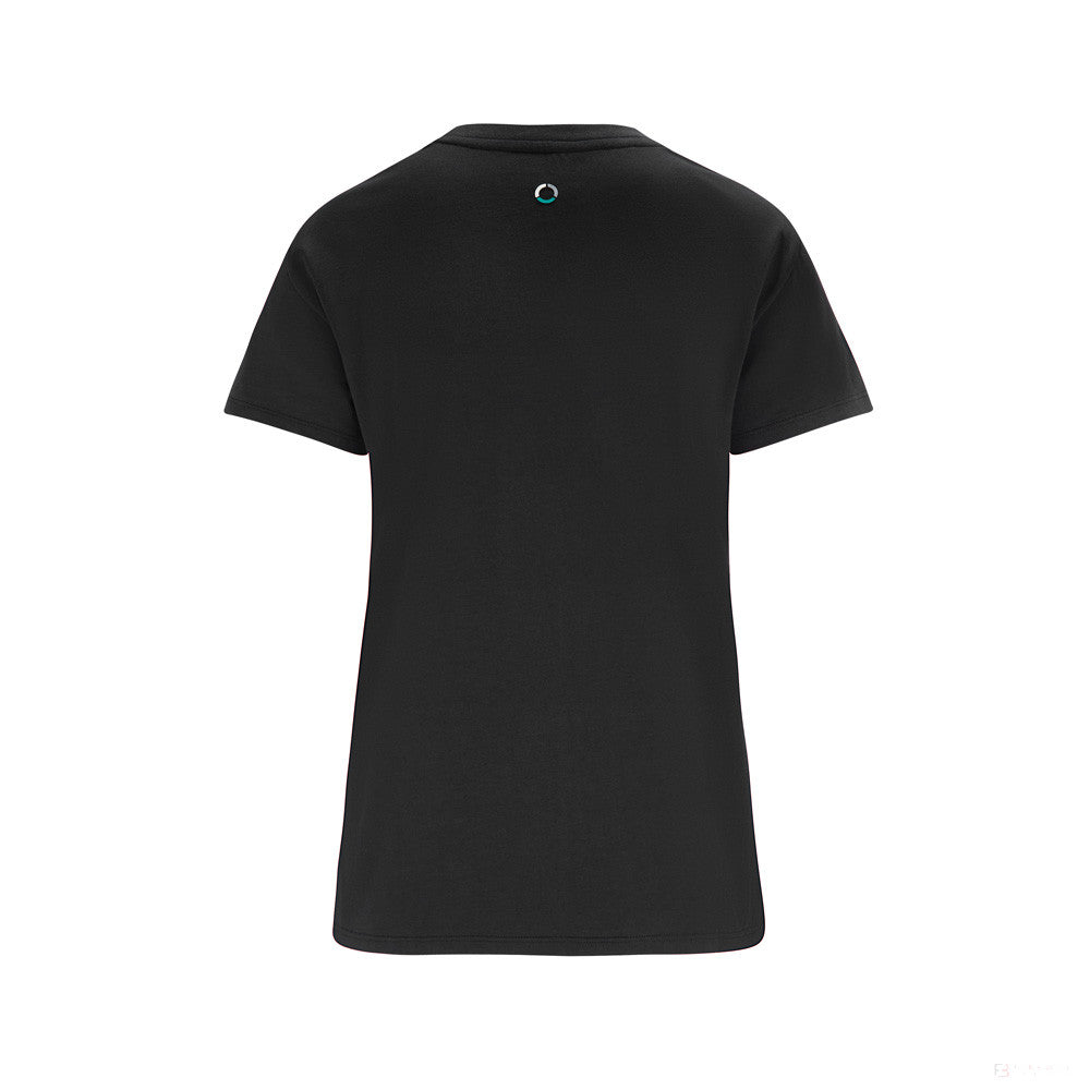 Mercedes Womens T-Shirt, Large Logo, Black, 2022