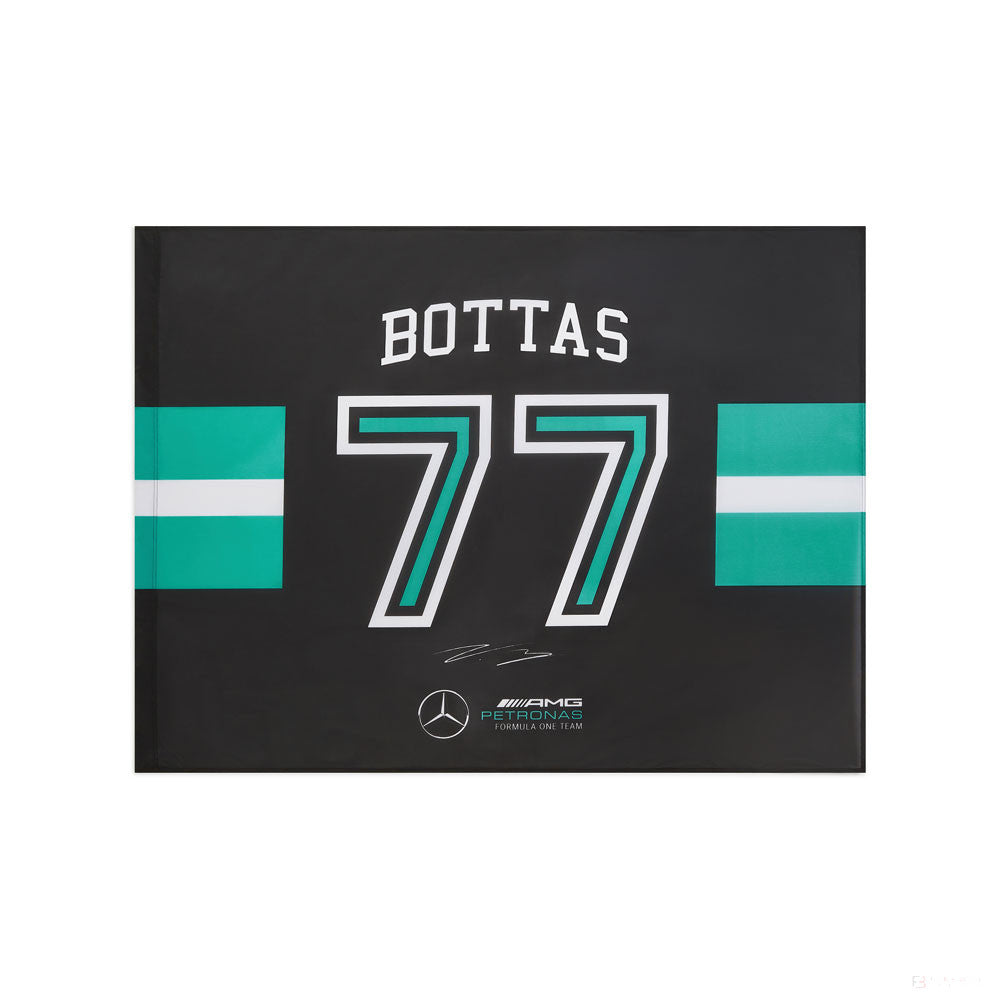 Mercedes Flag, Valtteri Bottas, 120x90 cm, Black, 2021