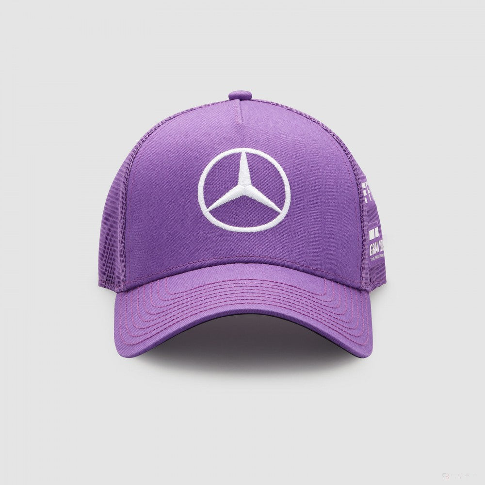 Mercedes Baseball Cap, Lewis Hamilton Trucker, Adult, Purple, 2022
