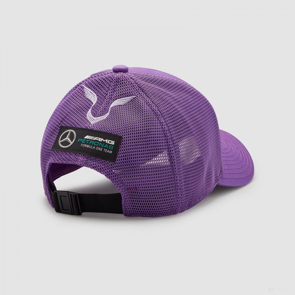 Mercedes Baseball Cap, Lewis Hamilton Trucker, Adult, Purple, 2022