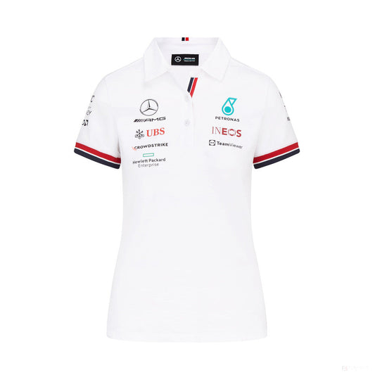 Mercedes Womens Polo, Team, White, 2022