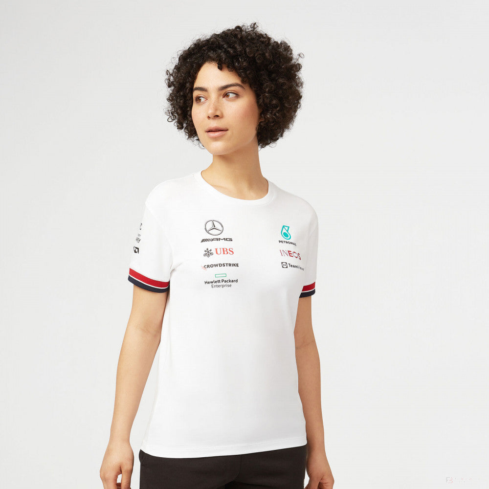 Mercedes Womens T-Shirt, Team, White, 2022